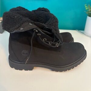 Women winter Timberlands roll top boots